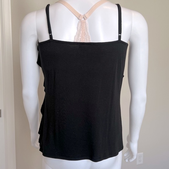 Black Diagonal Ruffle Spaghetti Tank - Picture 8 of 8